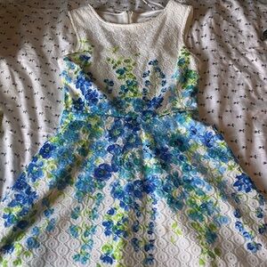 Beautiful white and blue floral dress